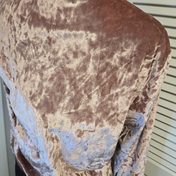 Freshman 1996 Velvet Bomber Jacket Snap Pockets Lined Ribbed Trim 90s Y2K MED - Picture 6 of 9